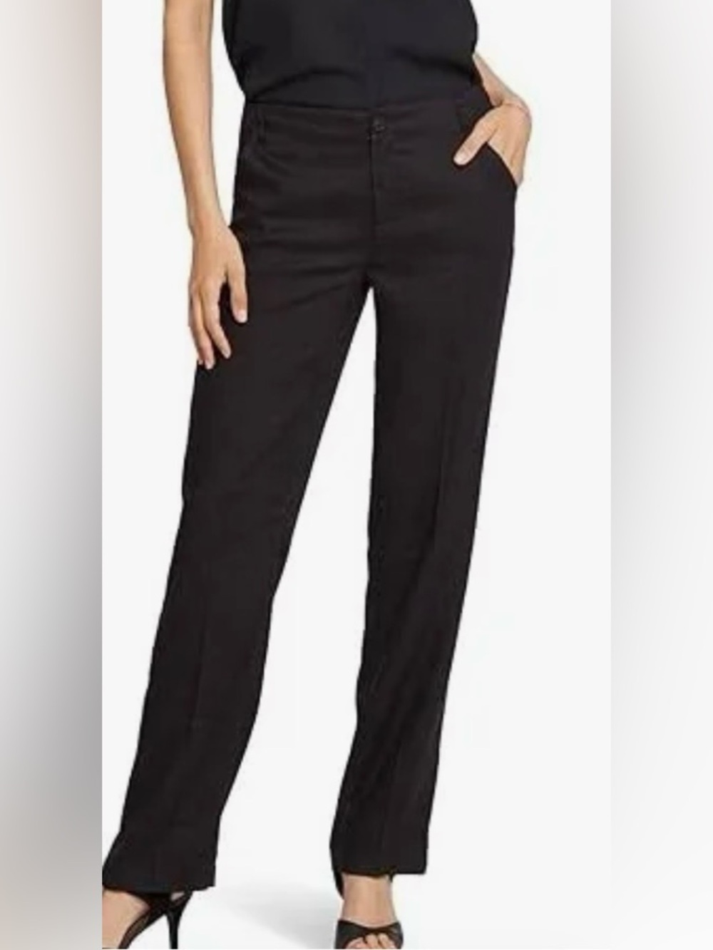 True NYC Black Linen Blend Tailored Trousers | Ron Herman Linen Pants NWT 27